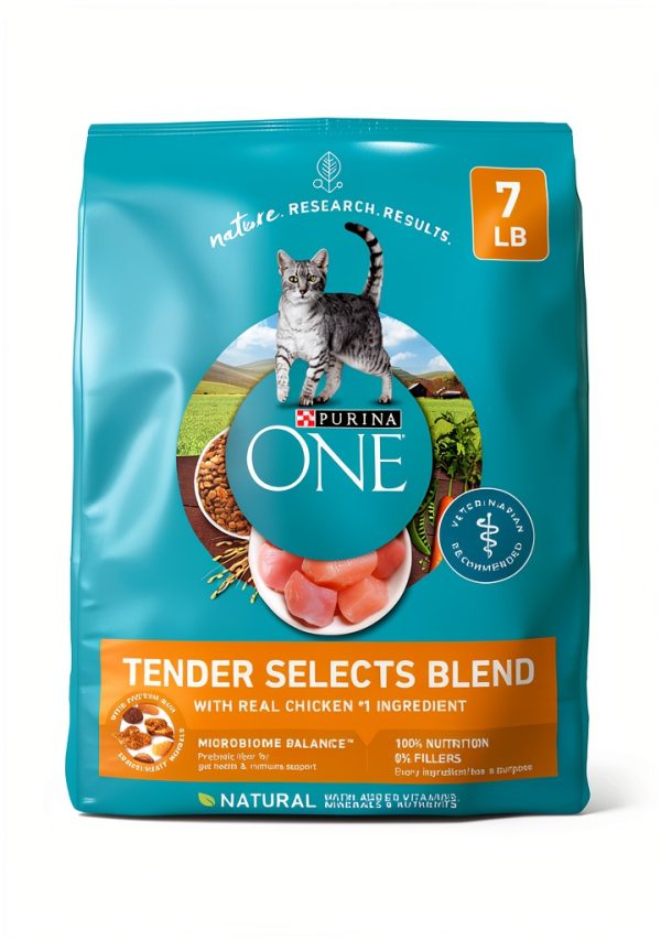 Purina ONE Natural Dry Cat Food Tender Selects Real Chicken 7lb-0