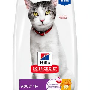 Hills Science Diet Adult 11+ Senior Dry Cat Food - Chicken 3.5 lb-0