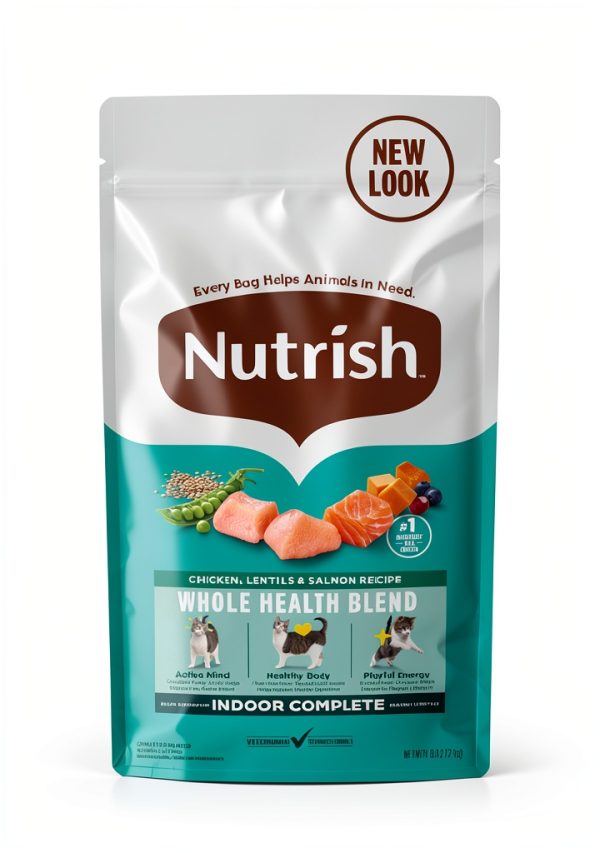 Nutrish Indoor Complete Chicken Lentils & Salmon Dry Cat Food 6 lb-0
