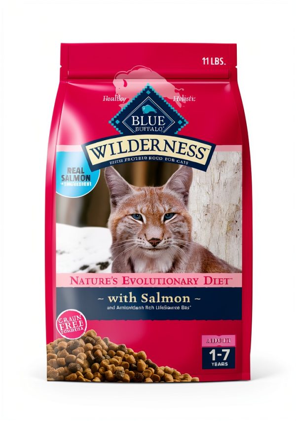 Blue Buffalo Wilderness Grain-Free Protein Salmon Dry Cat Food 11lb-0