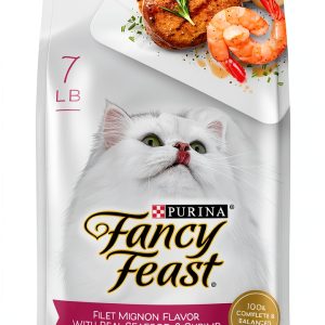 Fancy Feast Purina Filet Mignon Flavor with Real Seafood & Shrimp Dry Cat Food (7 Ounce (Pack of 1))-0