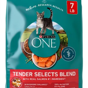 Purina ONE Dry Cat Food Tender Selects with Real Salmon 7 lb-0