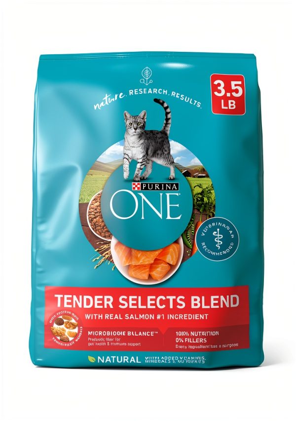 Purina ONE Natural Dry Cat Food Tender Selects Blend Salmon 3.5 lb-0